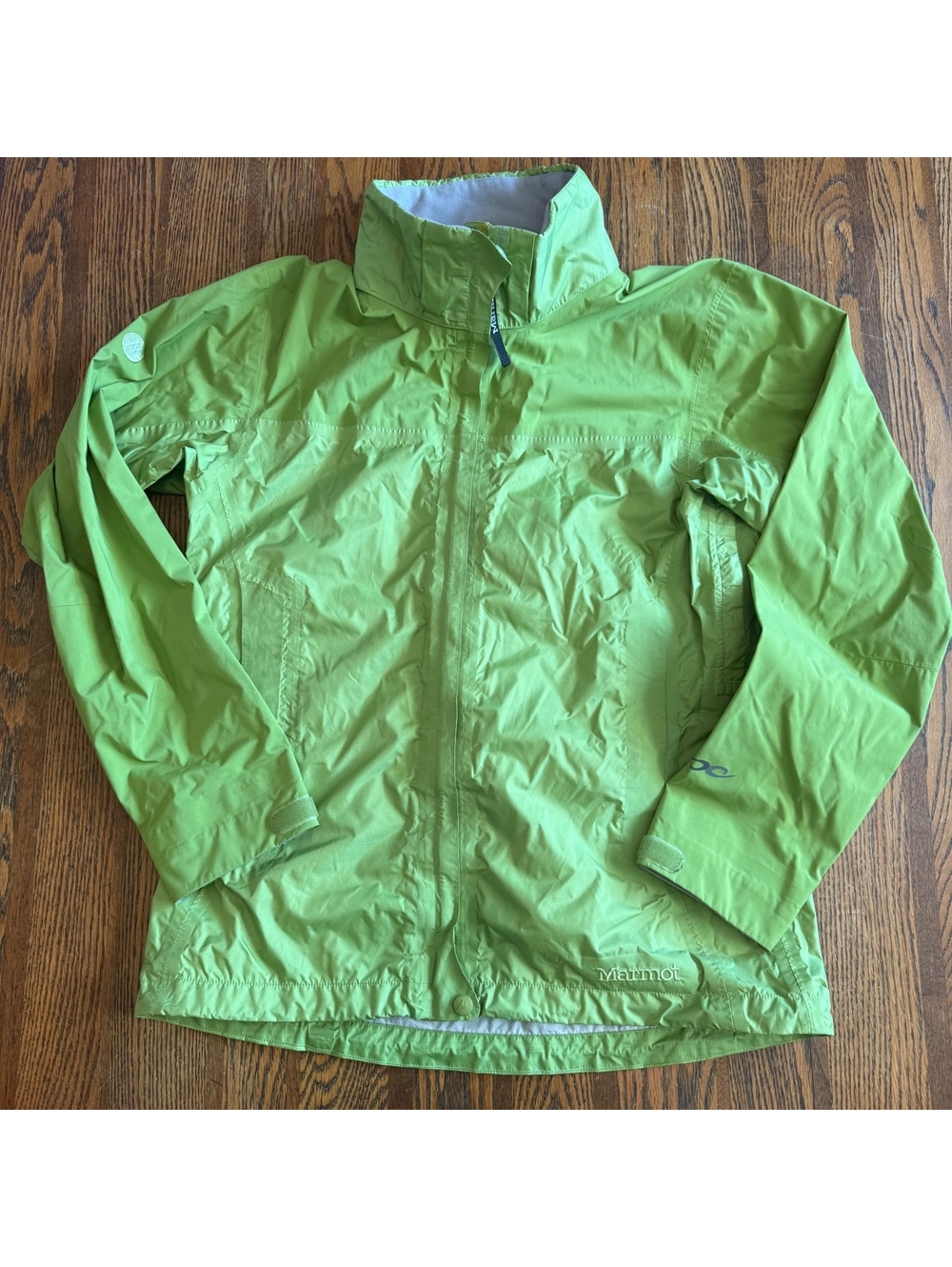 Marmot PreCip Rain Jacket Women's M Green Waterproof Hooded Windbreaker Shell